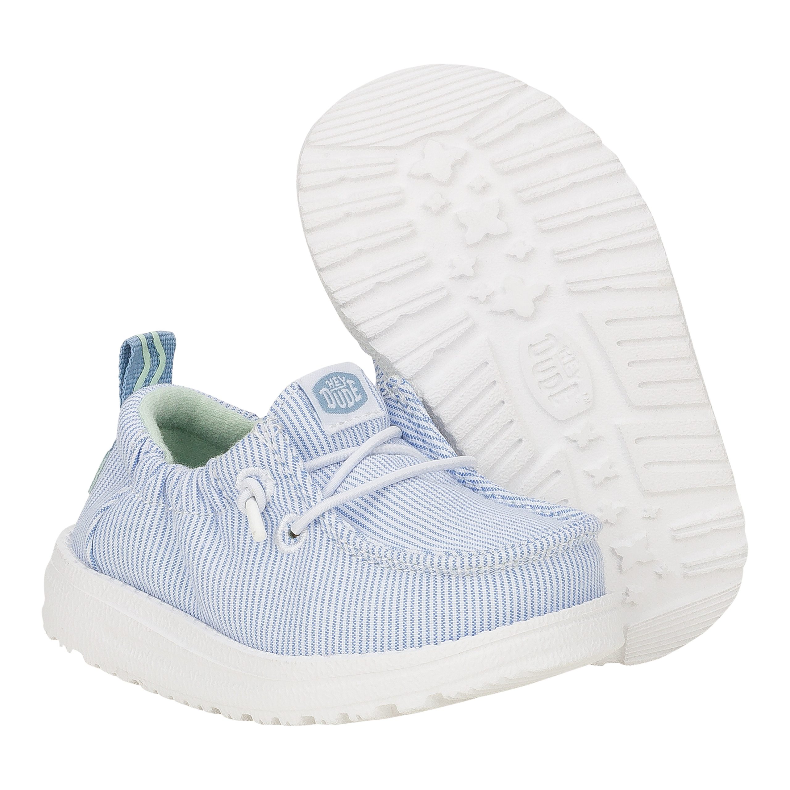 LilDude Slip On Prints ÿ White/Faded Denim - Image 3