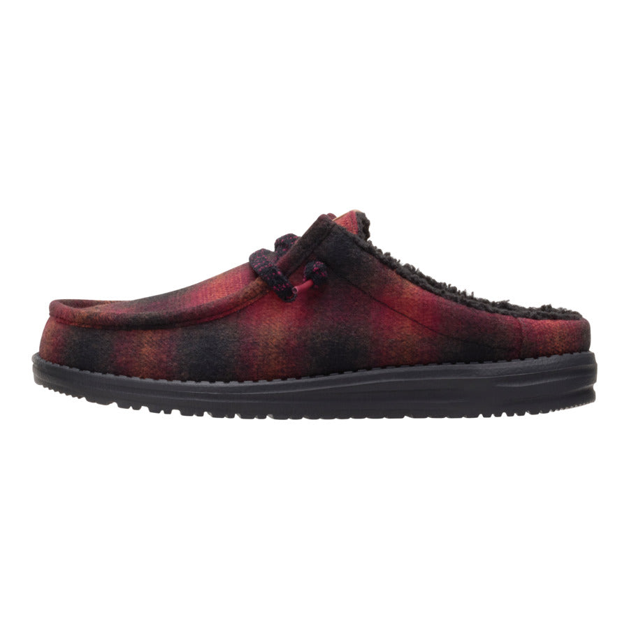 Wally Slip Cozy Plaid ÿ Red Plaid/Black